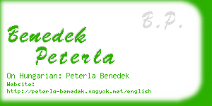 benedek peterla business card